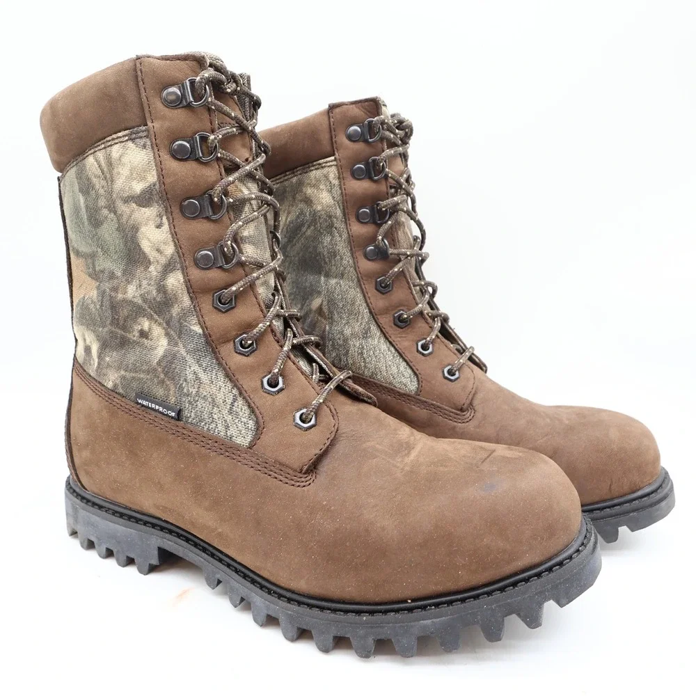 Browning 30300 Hunting Boots Mens 8 Coffee Camo Leather Waterproof New